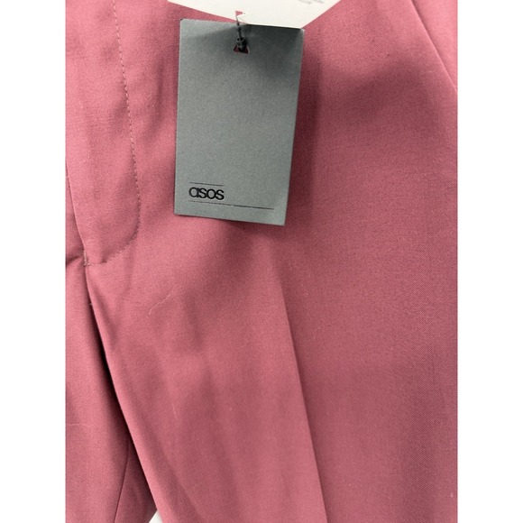 ASOS Skinny Fit Trousers Burgundy Slim Fit Dress Suit Pants Sz 28/30 Stretch - Picture 6 of 14